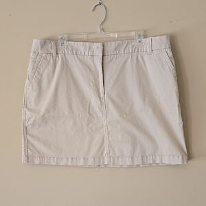 Womens Classic Cream Crown & Ivy Caroline Khaki Mini Skirt Zip Closure Size 16